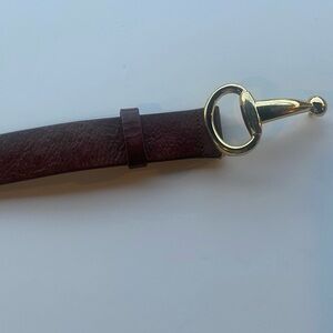 Gold and Brown Equestrian-Inspired Leather Belt
